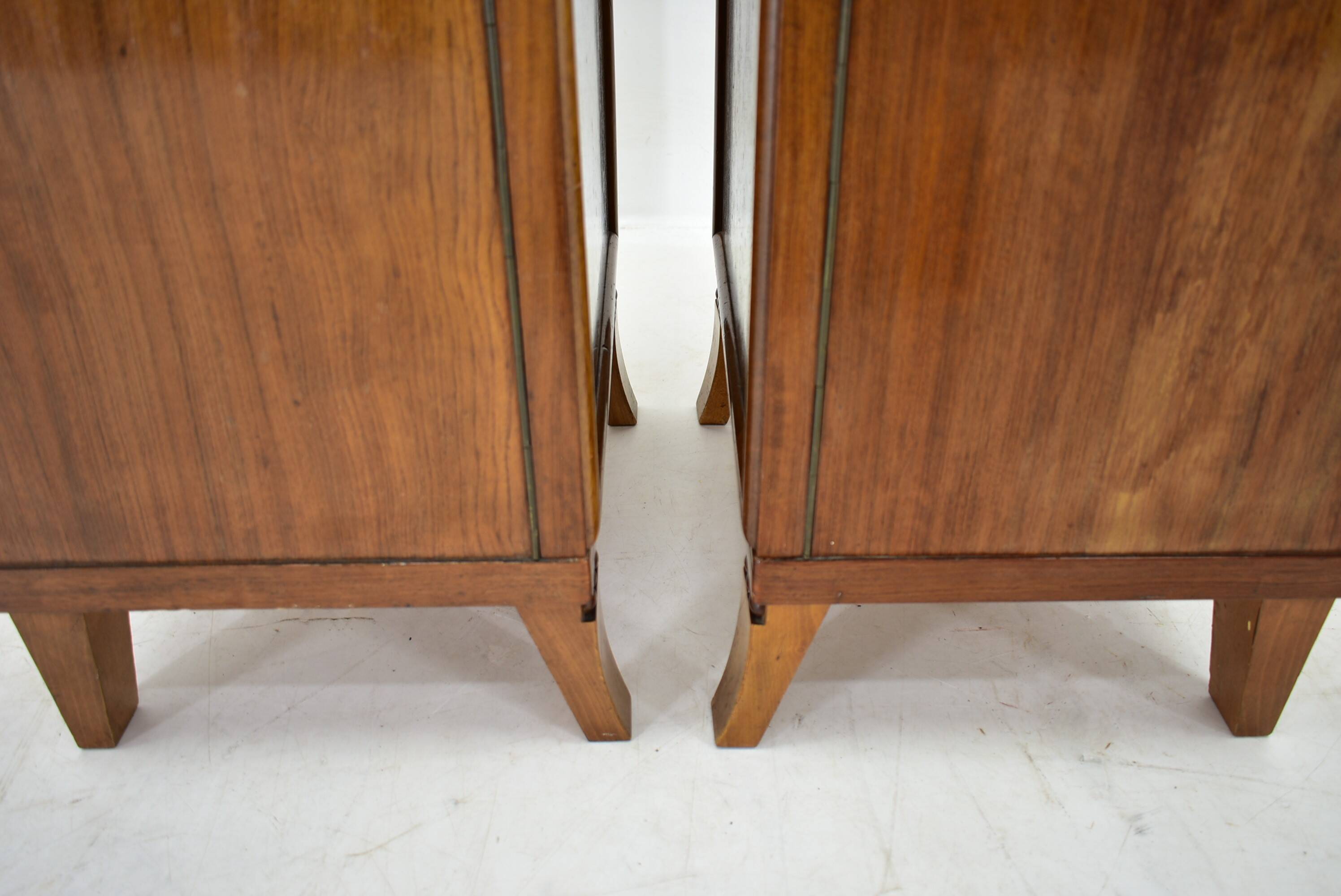 1930s pair of art deco bedside tables, Czechoslovakia