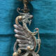 Chandelier ancien Bronze doré Dragon ailé