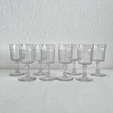 8 Baccarat cut crystal white wine glasses, Chicago model