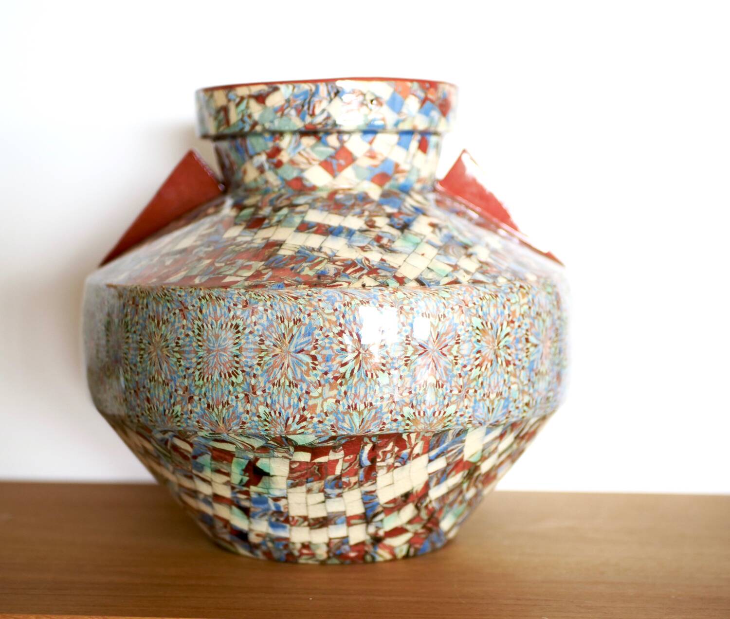Gerbino vase in mosaic of colored earths