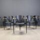 Vintage leather armchairs by Arrben Italy, 1980s - set of 6