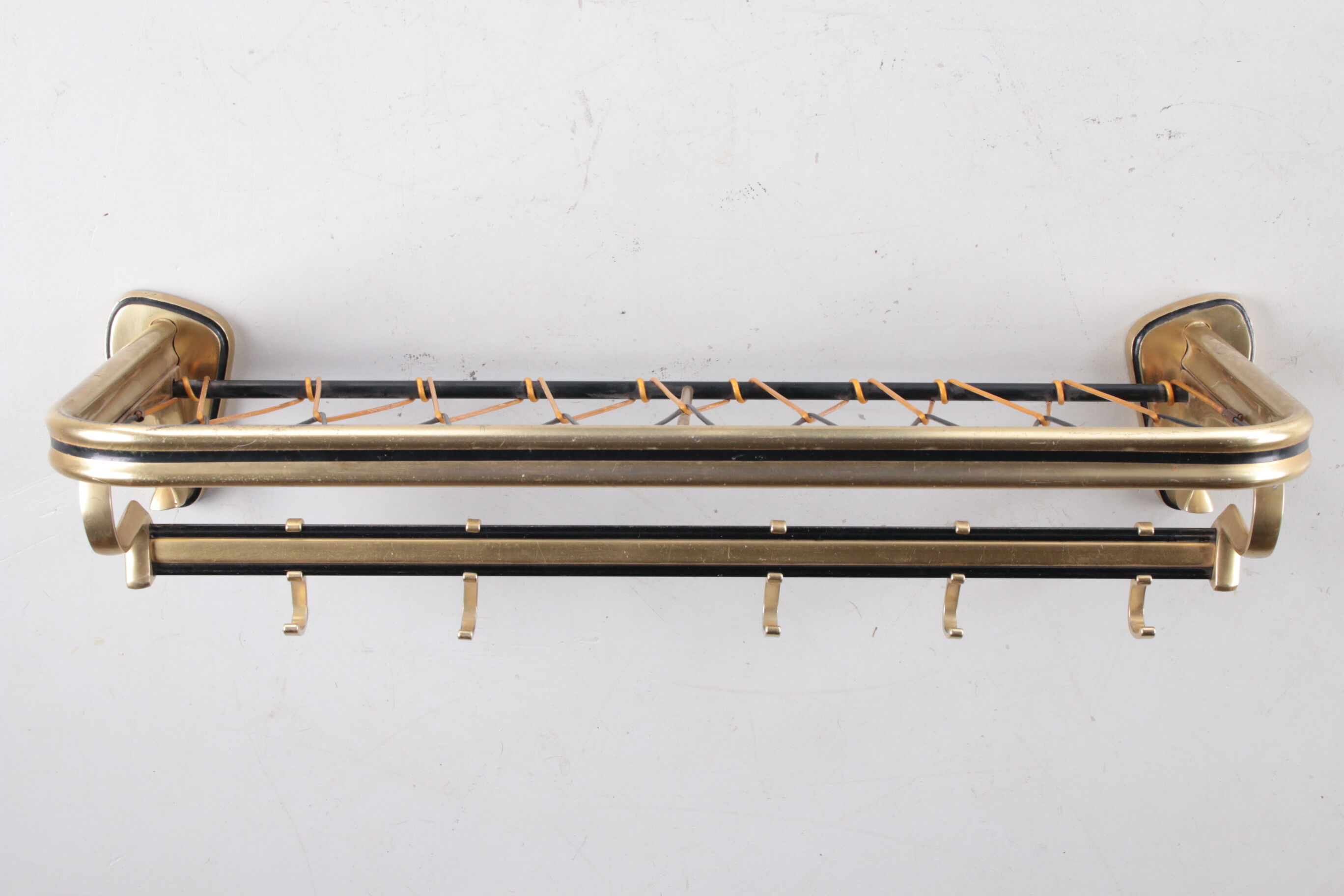 Wall coat rack Hollywood Regency style 1960s