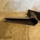Pair of cast iron andirons with face