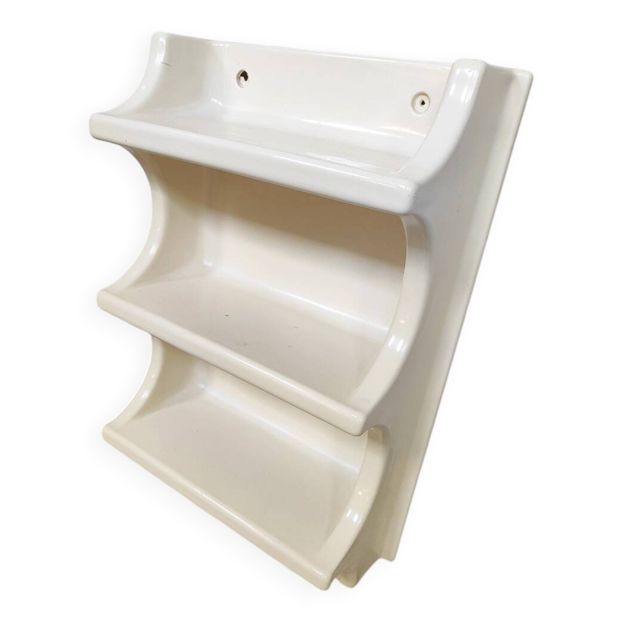 Vintage space age thermoformed plastic wall shelves 1970s