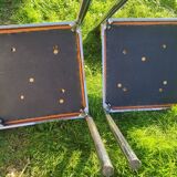 Collomb 70 chrome and skai chairs