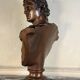Bronze patina bust medal, Apollo of the Belvedere, bronzier Luppens, 19th century