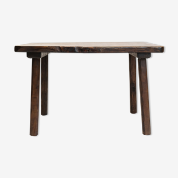 Folk art, stained solid wood table, 1970.