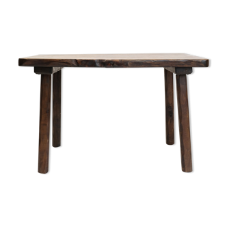 Folk art, stained solid wood table, 1970.