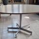 Roche Bobois oval table, white laminate and chrome, 1970s