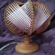 Scandinavian table lamp in vintage wire and wood from the 70s