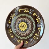 Large brown ceramic platter, 1960