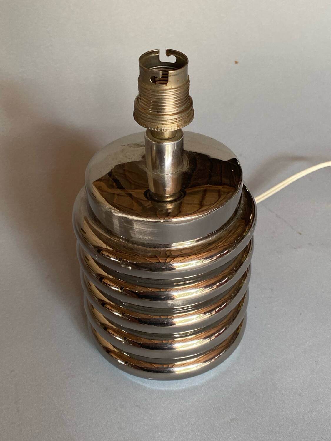 Bibendum chrome ceramic lamp 1970