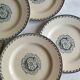 KG Lunéville - 6 flat plates made of ironstone monogrammed "C"