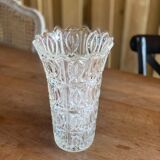 Grand vase vintage en verre ciselé