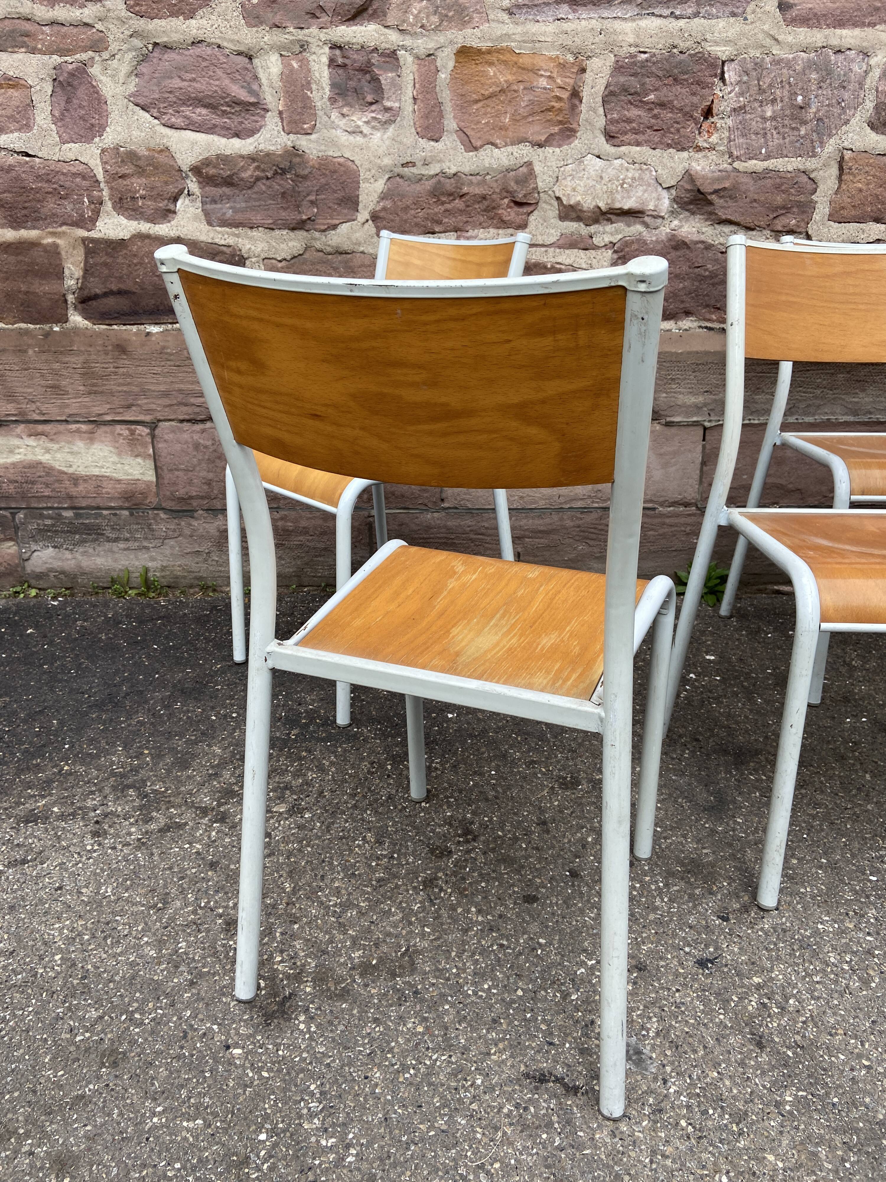 6 school chairs 70s industrial vintage school communities Mullca gaston cavaillon