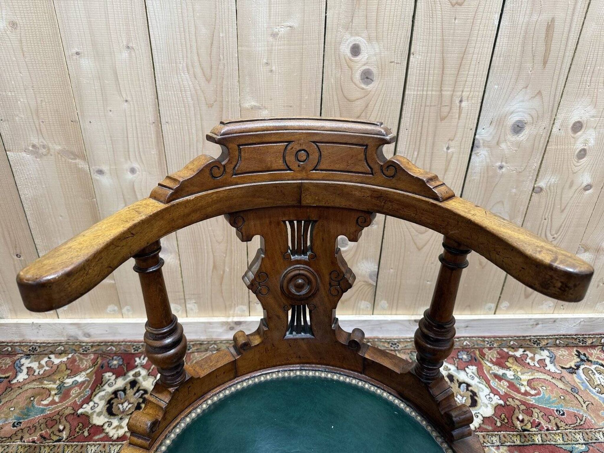 Fauteuil de bureau à en noyer Napoléon III