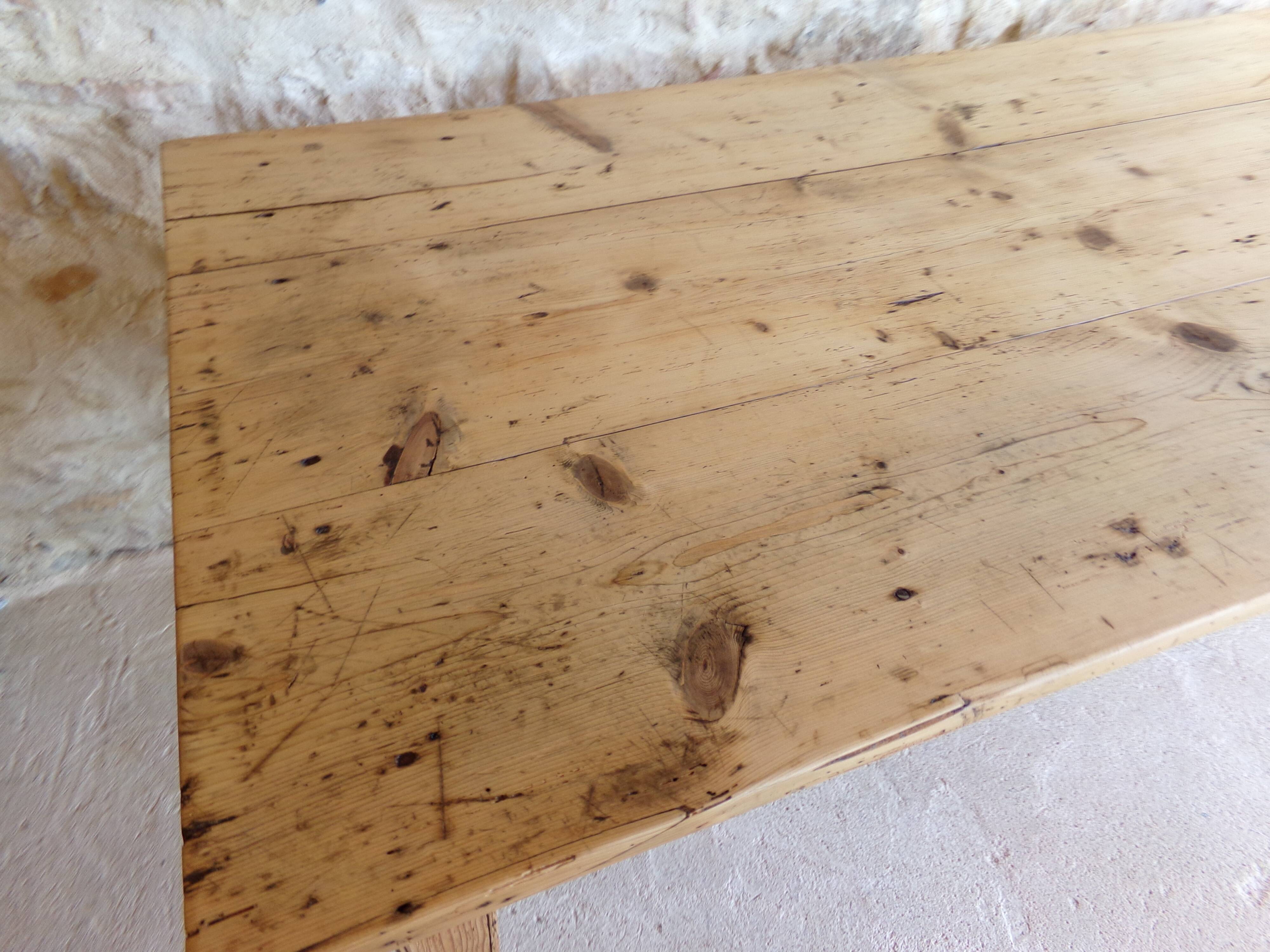 Farmhouse table in raw wood