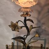 brass and pewter floral lamp 1900 art nouveau murano tulip 37x16