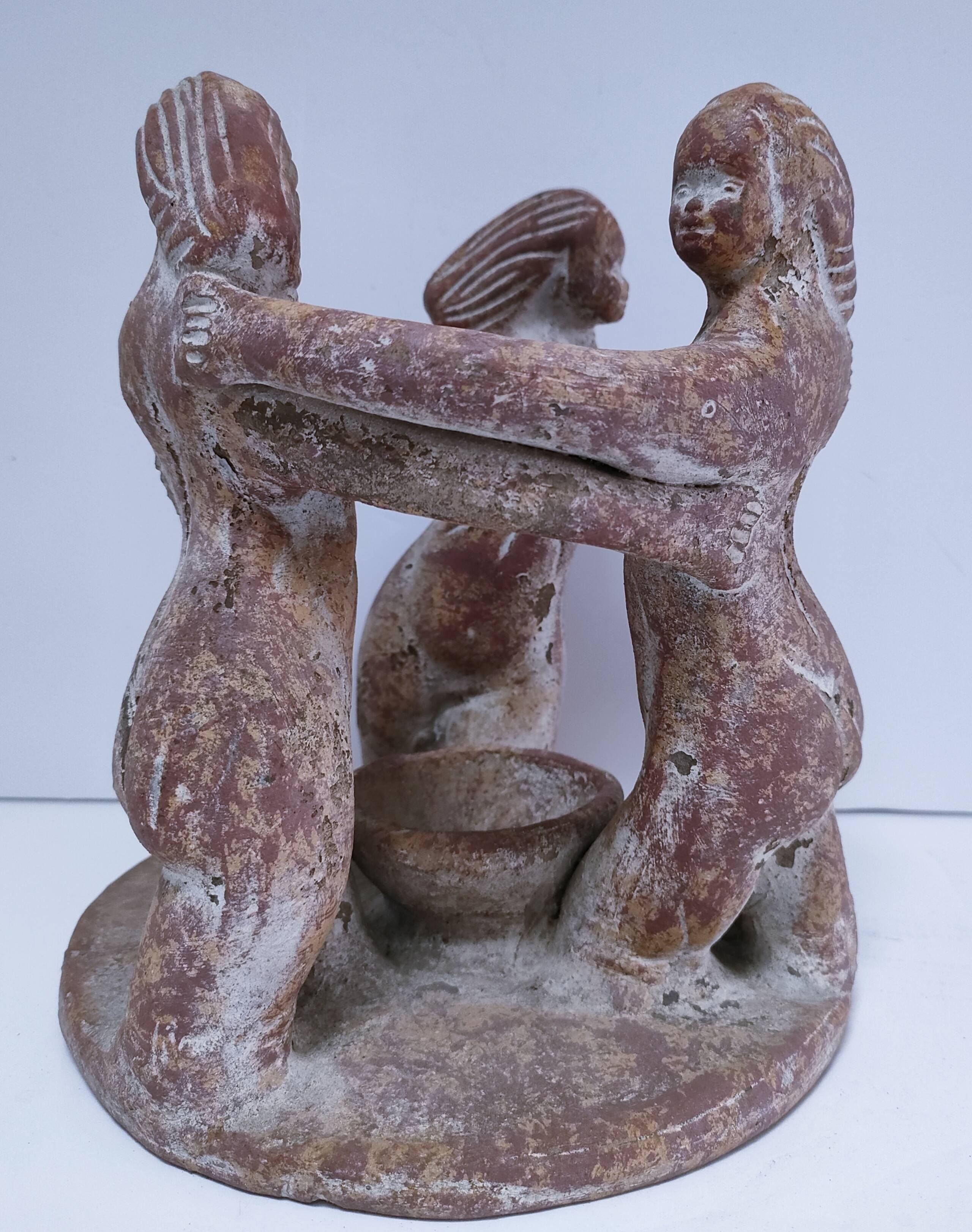 ceramic candlestick centrepiece terracotta patina