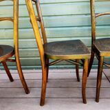Ensemble de 4 chaises bistrot années 50