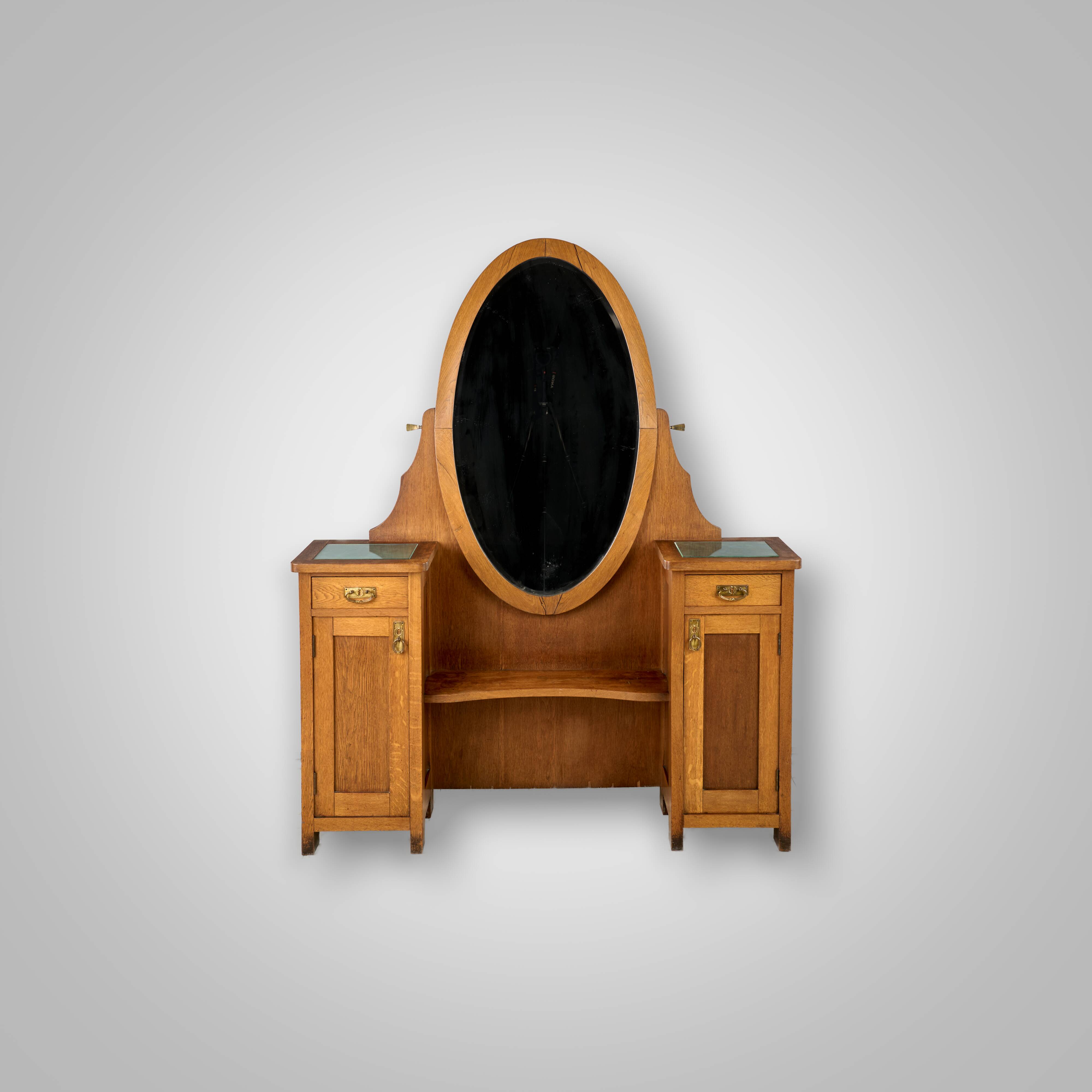 Antique Wooden Vanity, 1920s, Czechoslovakia