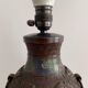 Partitioned table lamp in bronze, China 1880