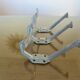 Set of 3 coat hooks, wall-mounted, in aluminium, 30s' 40s, bistro.