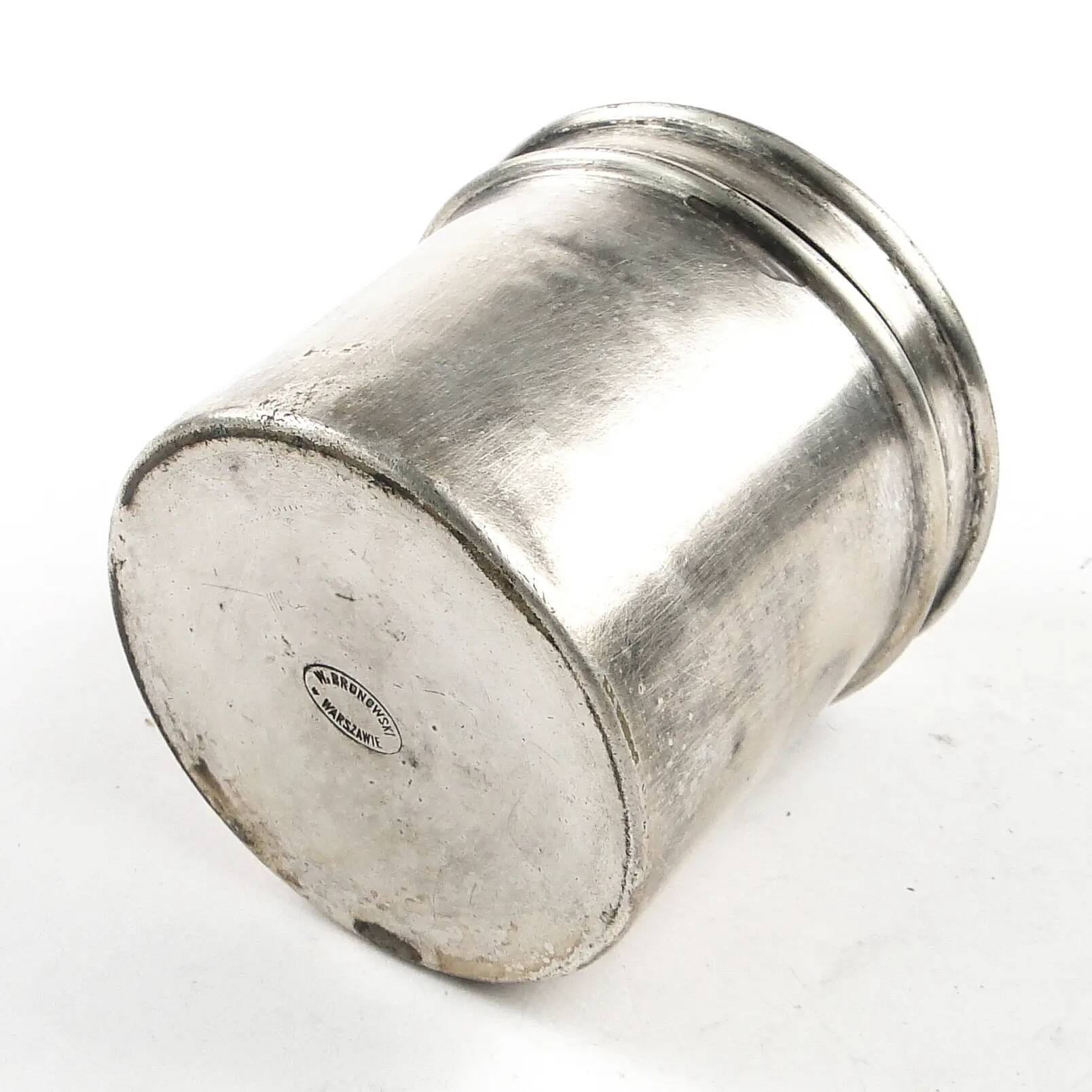 Eclectic pill box, silver-plated brass, Bronowski, Poland, 19th century