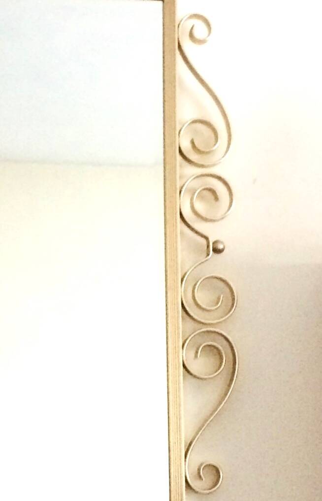 50s gilded brass mirror. Vintage. Hollywood Regency