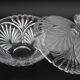 Sucrier cristal strié poli decor feuilles vintage