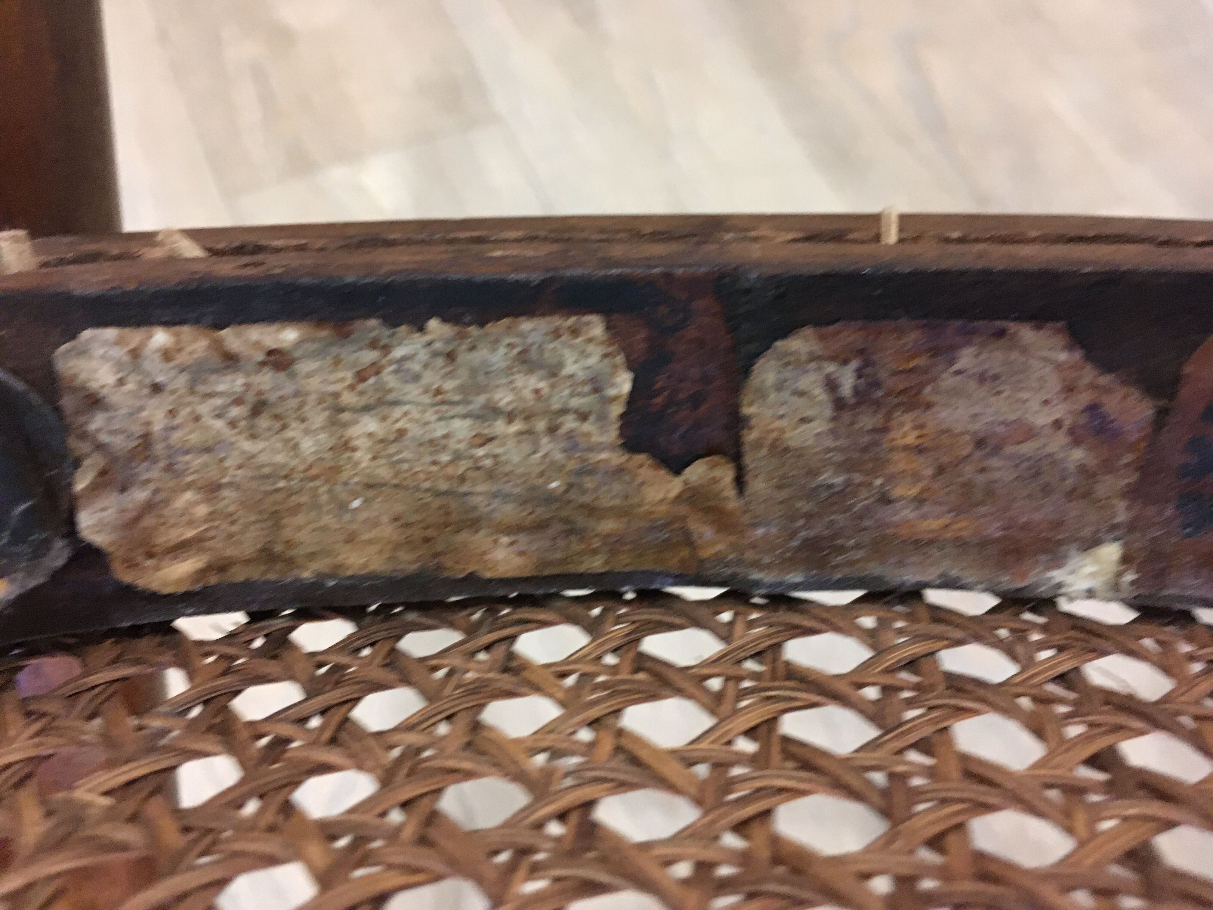 4 old wooden bistro chairs