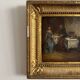 Huile sur panneau scène de taverne monogramme BC XIXe