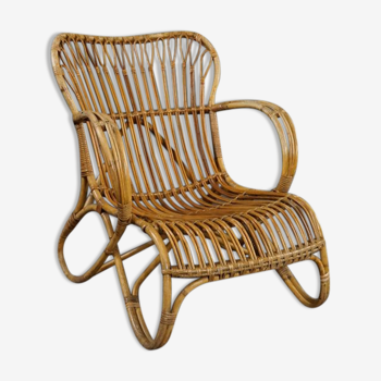Rattan armchair Dutch Design Belse 8, 1950