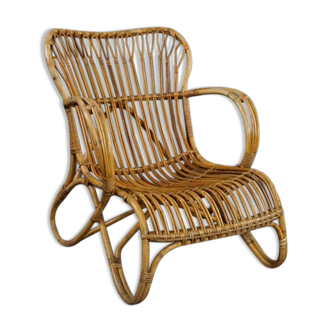 Rattan armchair Dutch Design Belse 8, 1950