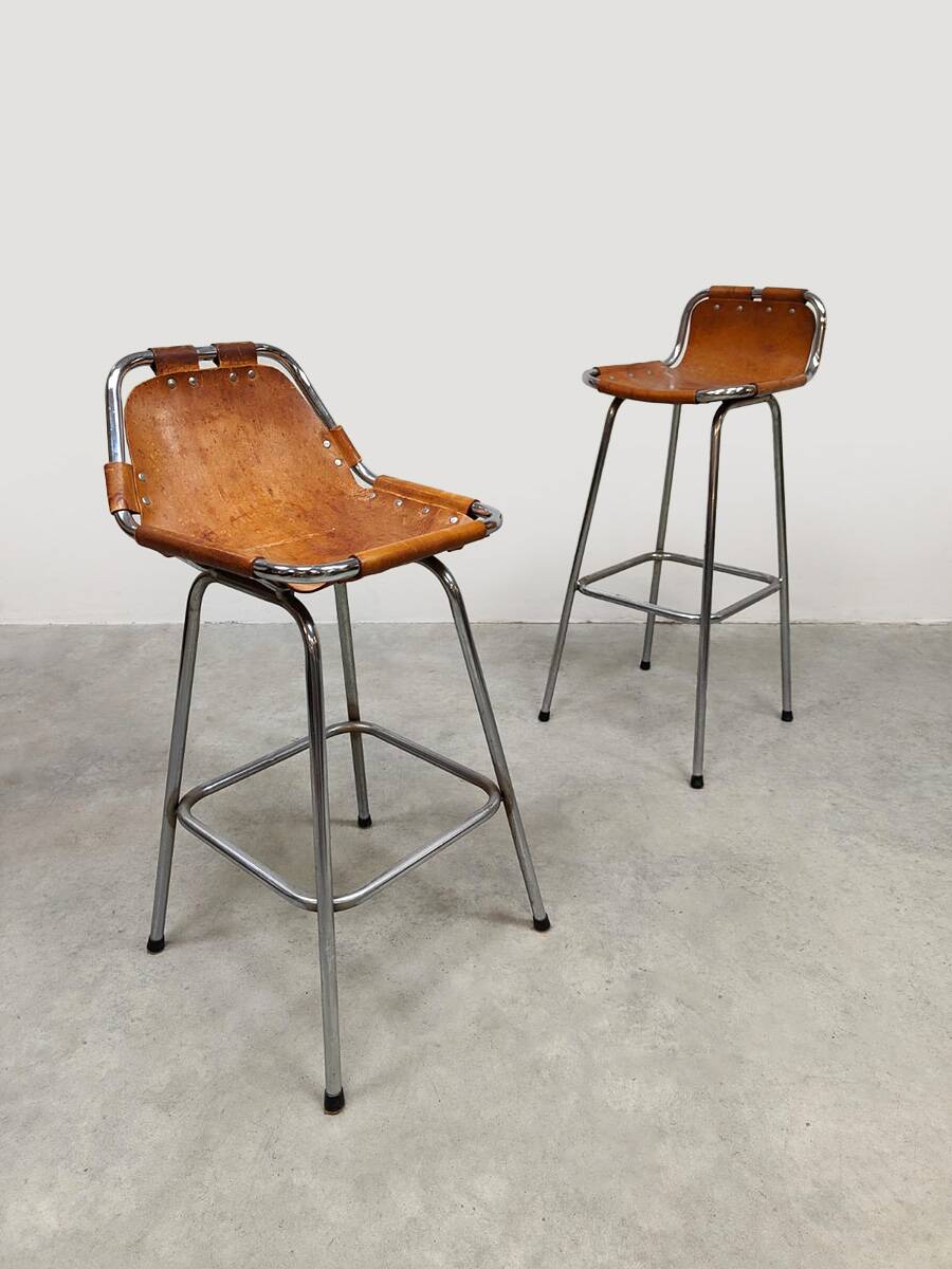 Tabourets de bar au design vintage 'Les Arcs' Charlotte Perriand