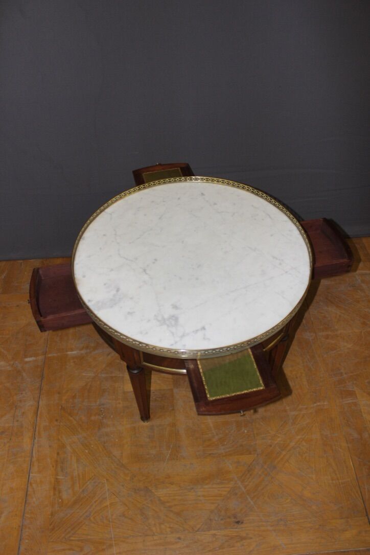 Coffee hot water bottle table in mahogany and brass XX