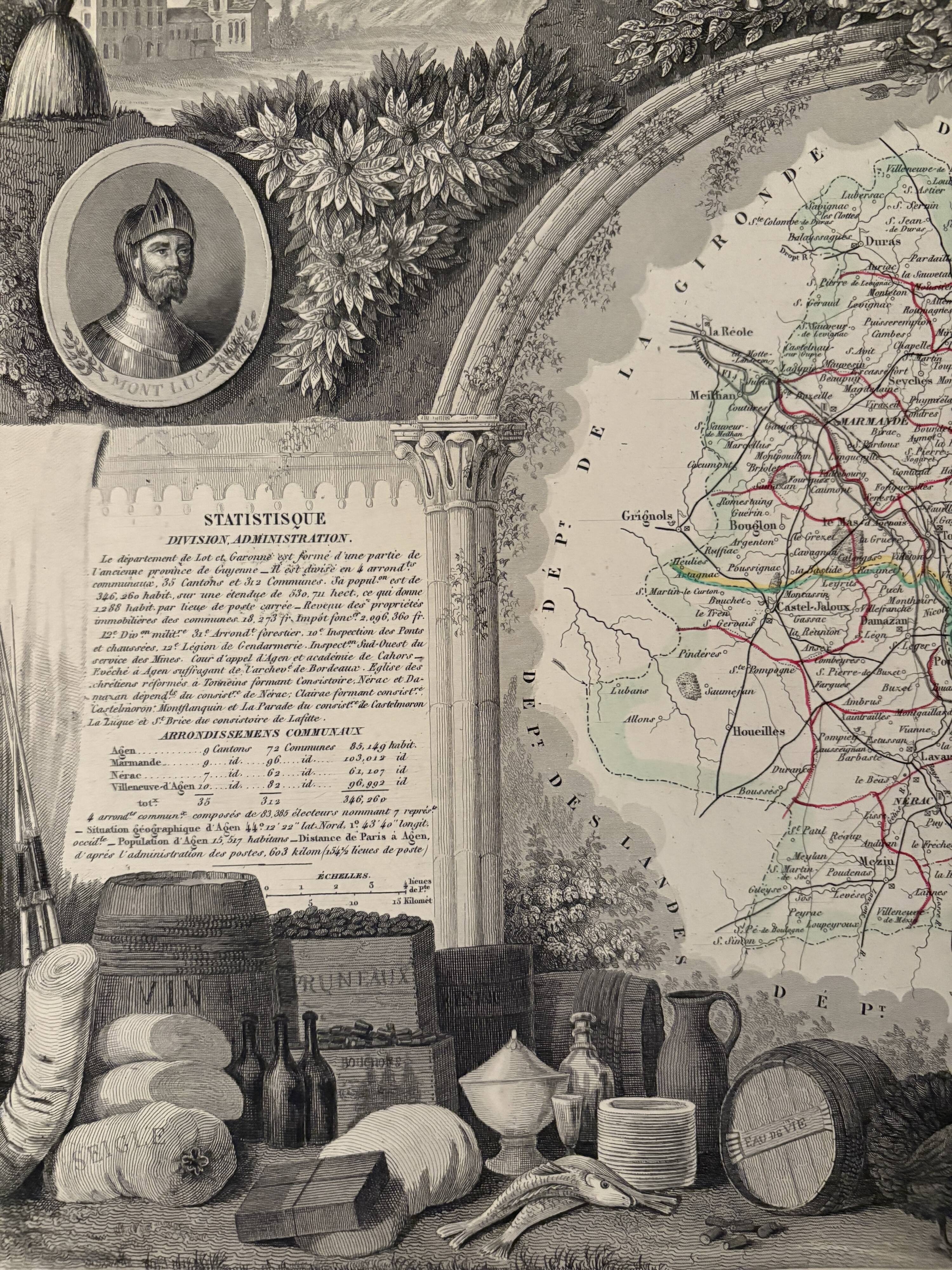 Old map of Lot et Garonne - 1840