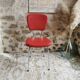 Vintage 60s chair in red leatherette