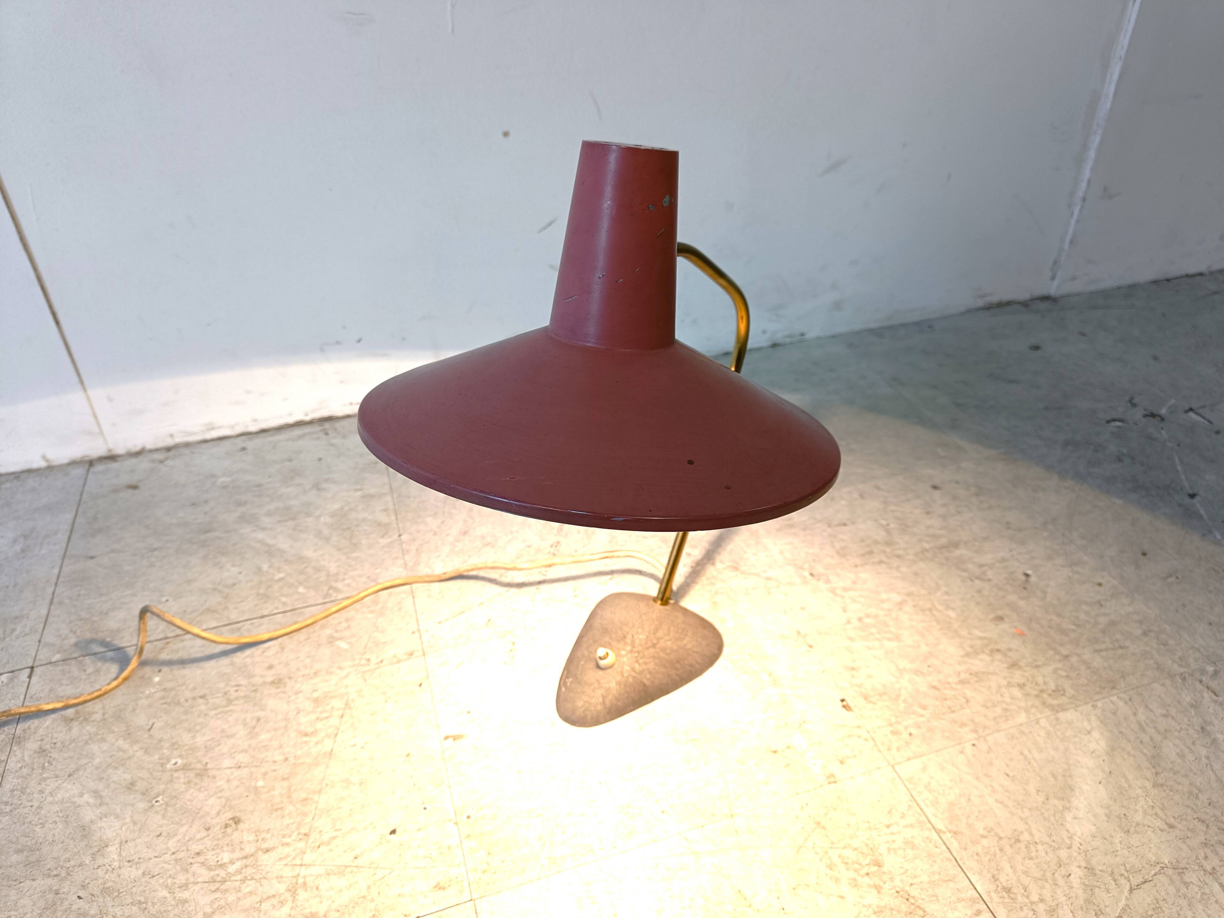 Lampe de table rose vintage, années 1950