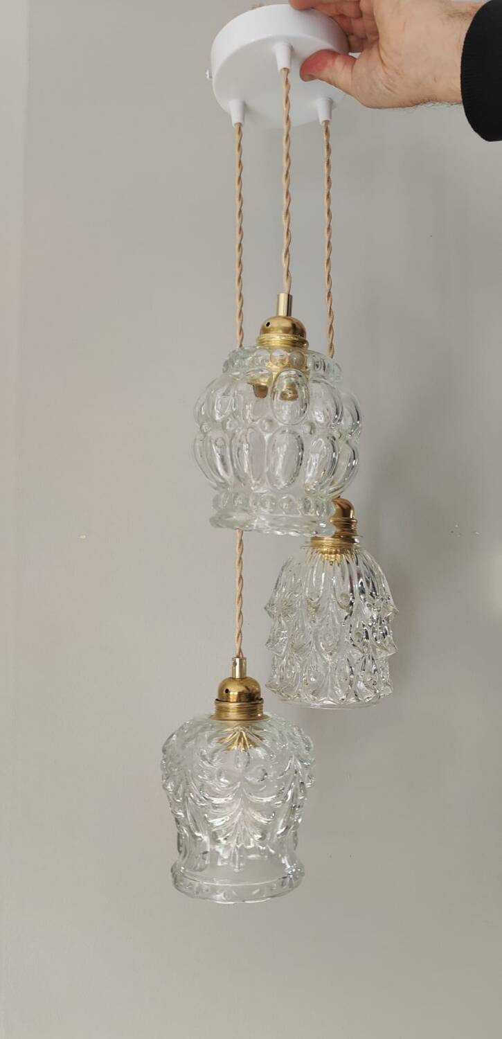 Suspension 3 transparent globes