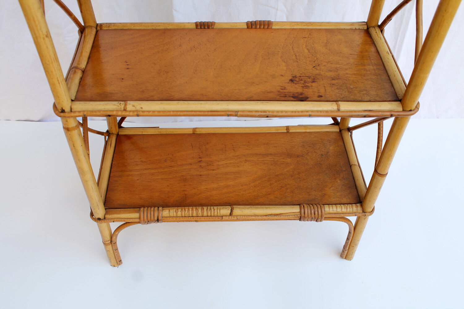 Bamboo and rattan shelf