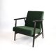 Vintage green olive easy chair, 1970s - dark wood