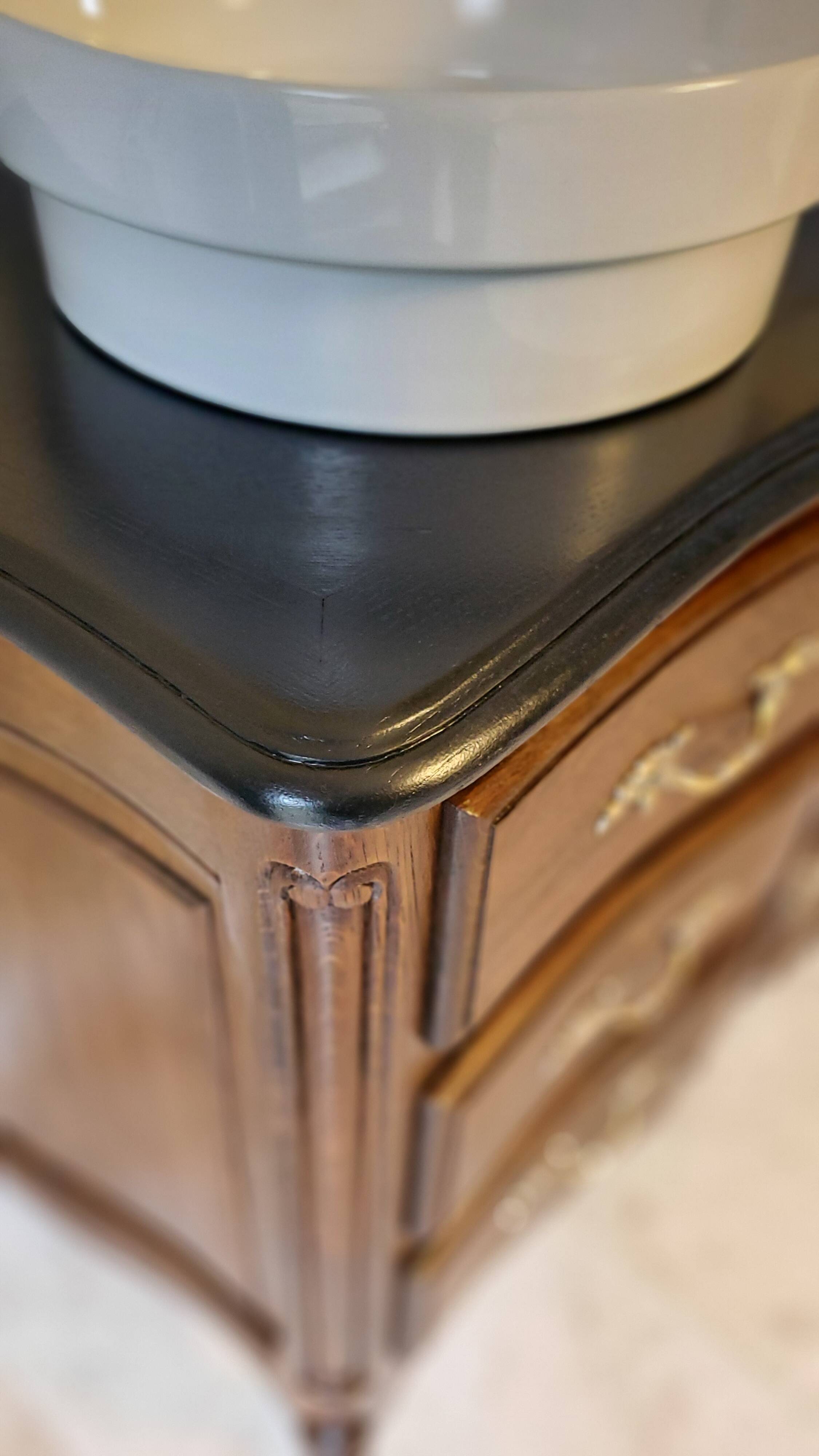 Solid oak vanity unit in Louis XV style