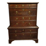 Cabinet - Commode  / chiffonnier ancien en bois massif, XIXᵉ siècle