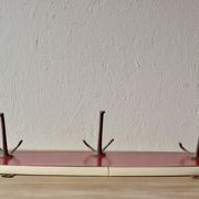 Vintage coat rack in red Formica - triple hook