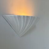 Vintage porcelain shell wall lamp, France 1970