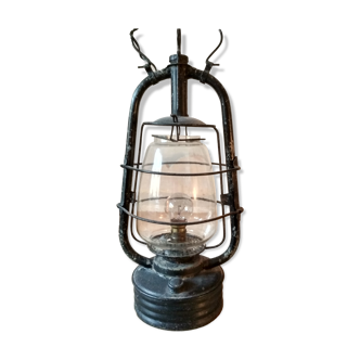 Old electrified oil storm lamp