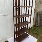 Vintage rattan bookcase shelf from the 70s