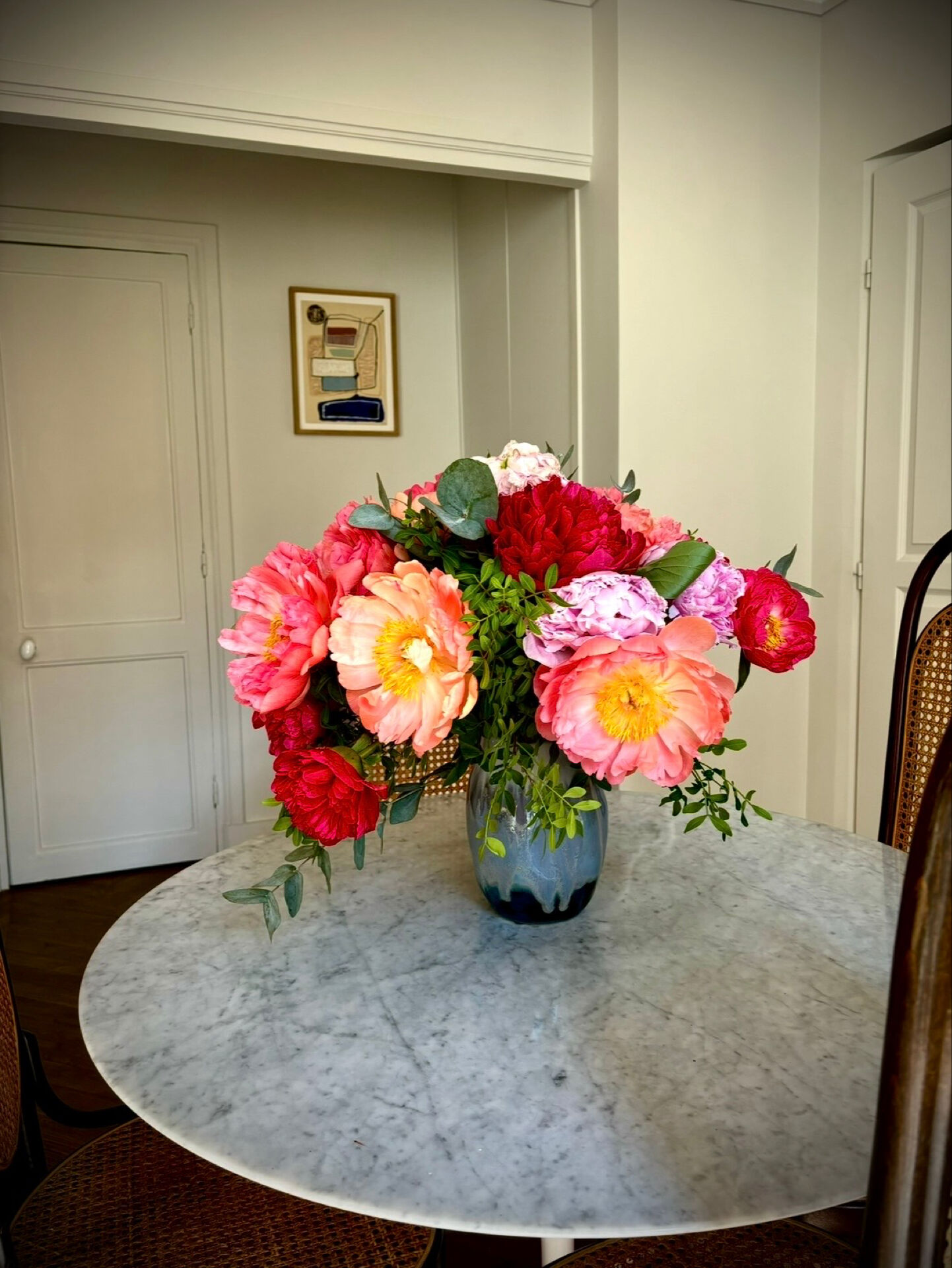 Table tulipe en marbre de Carrare