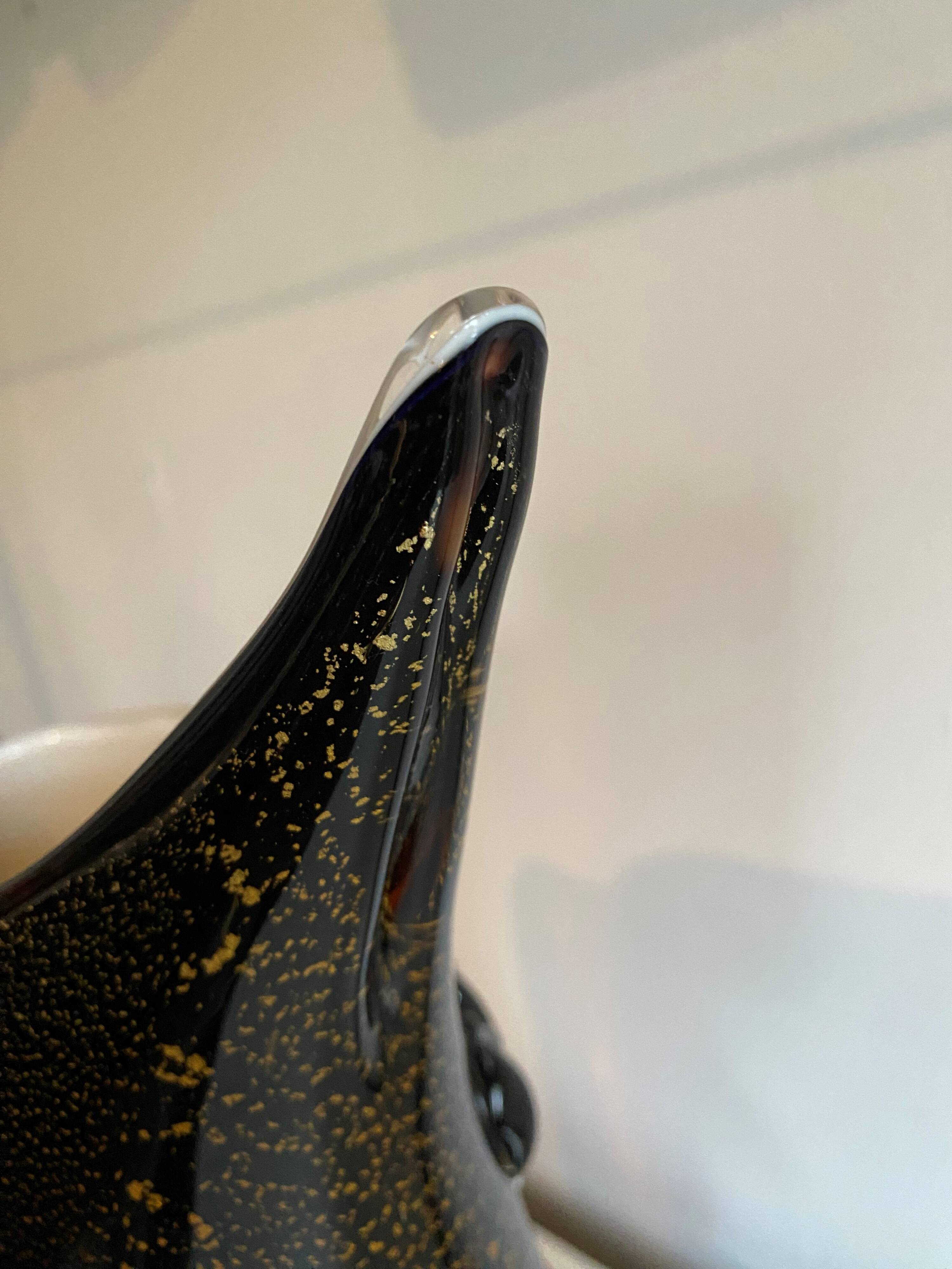 Fish head vase in Murano glass from the 1980s.